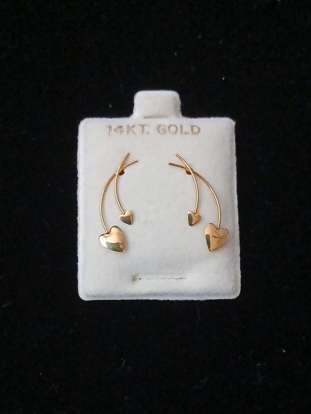 14K Gold Heart Earrings - Gold Heart Drops